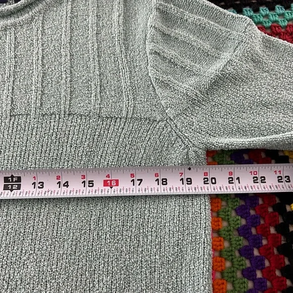 Vintage Y2K Chenille Pastel Soft Ribbed Knit Mockneck Tunic Sweater Craz… - Picture 11 of 15